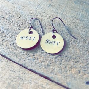 Hand Stamped Brass Earrings